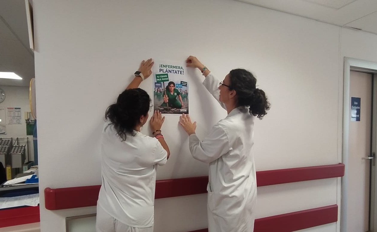 Cartel campaña Enfermera plántate en el hospital de Talavera